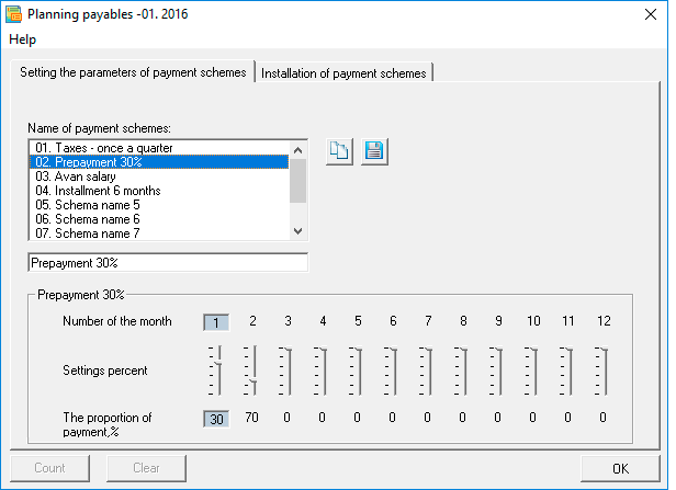To create payment schemes, go to the tab Settings payment schemes In terms of receiving the money, you can create a payment plan for rent payments