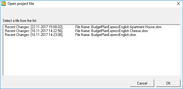 When you run the program (BPlanExpress.exe), is called in the list of selectable projects