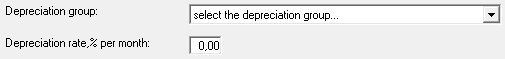 Choose amortisation group and set the depreciation rates for each of the 10 depreciation groups