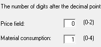 Formats of numbers (number of decimals) are only available for rates (max 2 digits) and the number