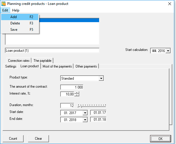 Add new product Planning loan products – financial planning-Budget-Plan Express