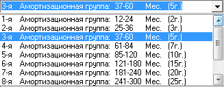 Выберите одну из 10-ти амортизационных групп Амортизационные группы. Инструменты планирования Budget-Plan Express позволяют описывать активы