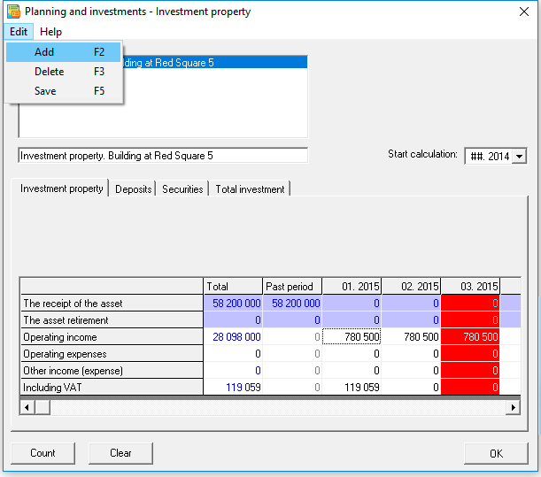 Planning and accounting of investment assets Planning and accounting of investment assets